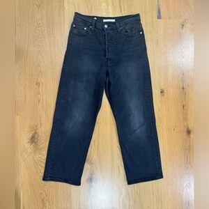 Levi’s ribcage straight ankle jean size 29 black washed
